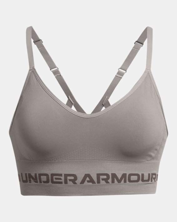 Damen UA Seamless Low Long Sport-BH, Gray, pdpMainDesktop image number 9